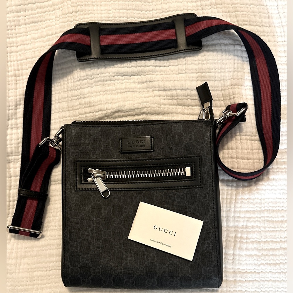 SOLD-GG BLACK SMALL MESSENGER BAG - BRAND NEW